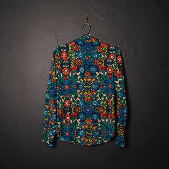 Merona Floral Blouse Sz Small - Picture 3 of 4